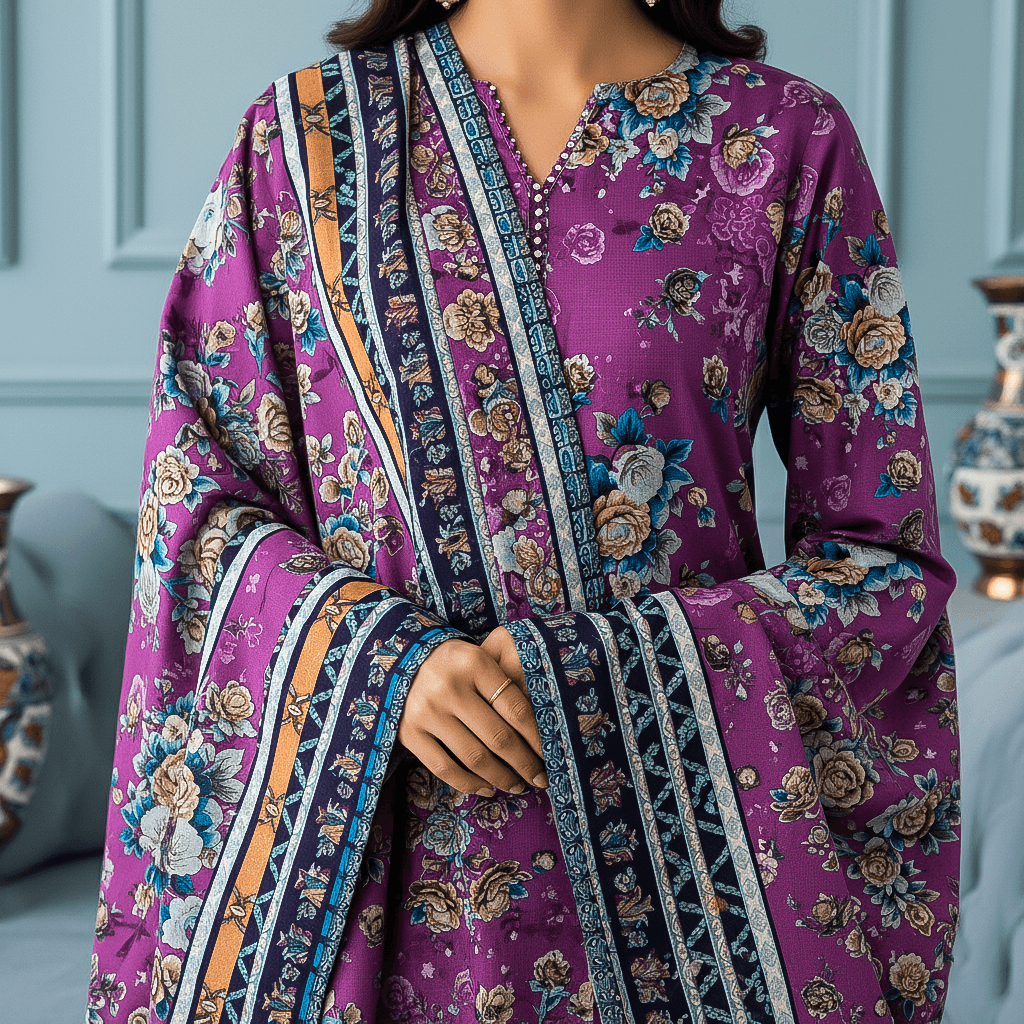 Premium Fine Khaddar Digital Printed 3PC Suit | Premium Winter Collection 2025