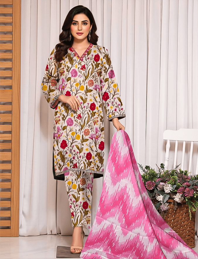 Bareeze Digital Khaddar 3 Piece Suit | Premium Women's Winter Collection 2025