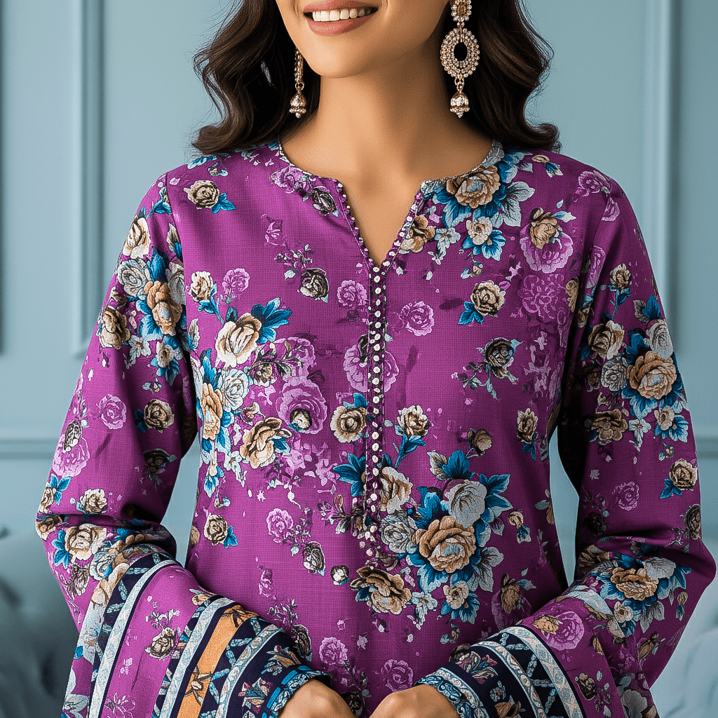 Premium Fine Khaddar Digital Printed 3PC Suit | Premium Winter Collection 2025
