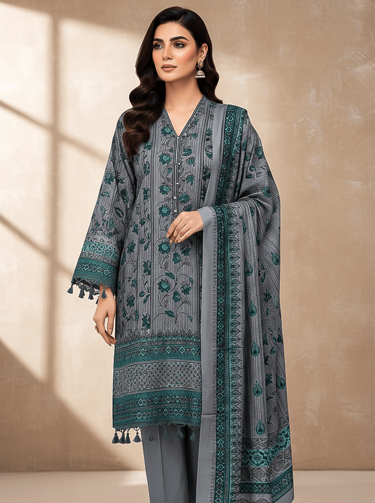 Bin Saeed 3 Piece Printed Cotton Suit | Premium Unstitched Summer Collection 2025