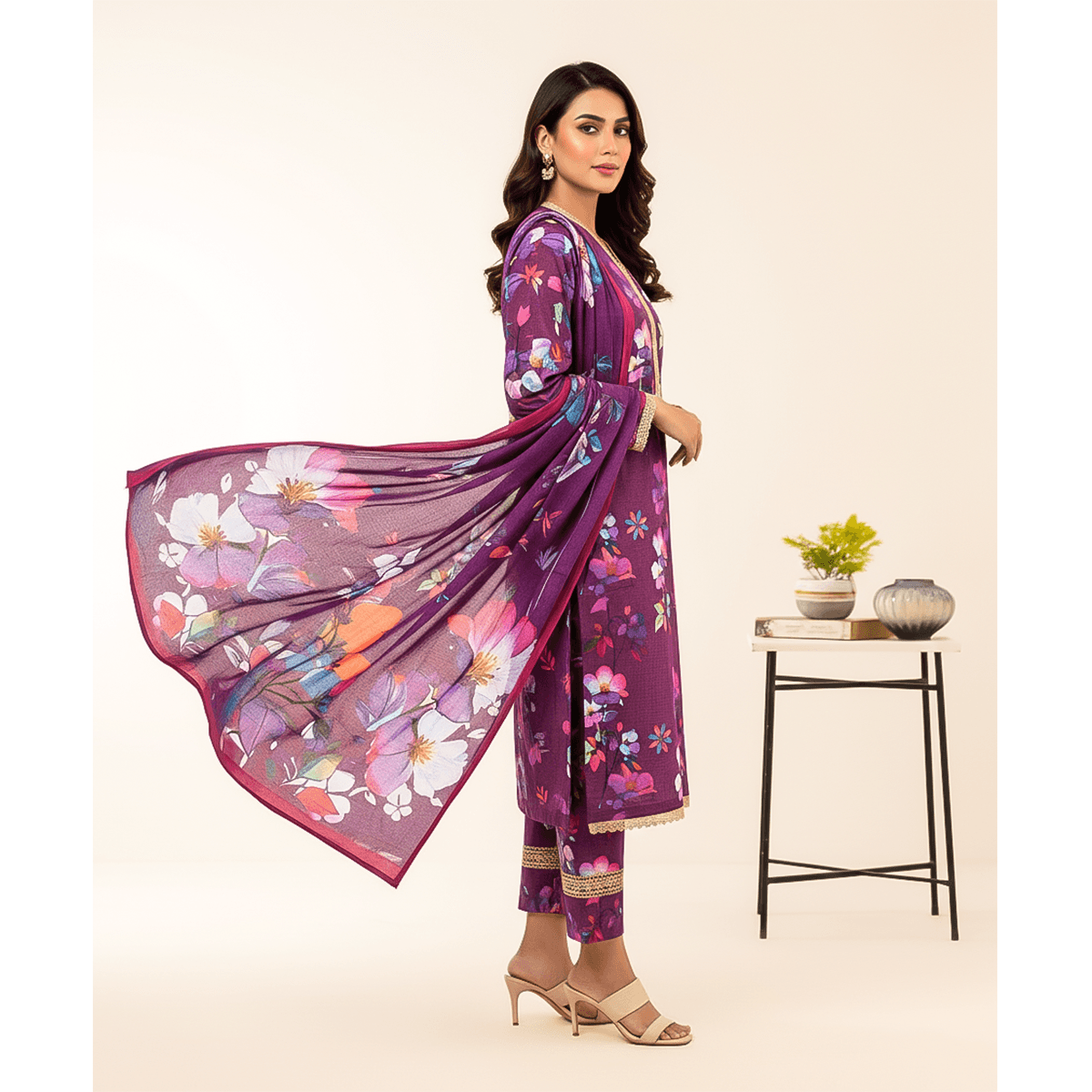 Khadar Digital Print 3-Piece Unstitched Suit | Premium Winter Collection - JIYA's FASHION