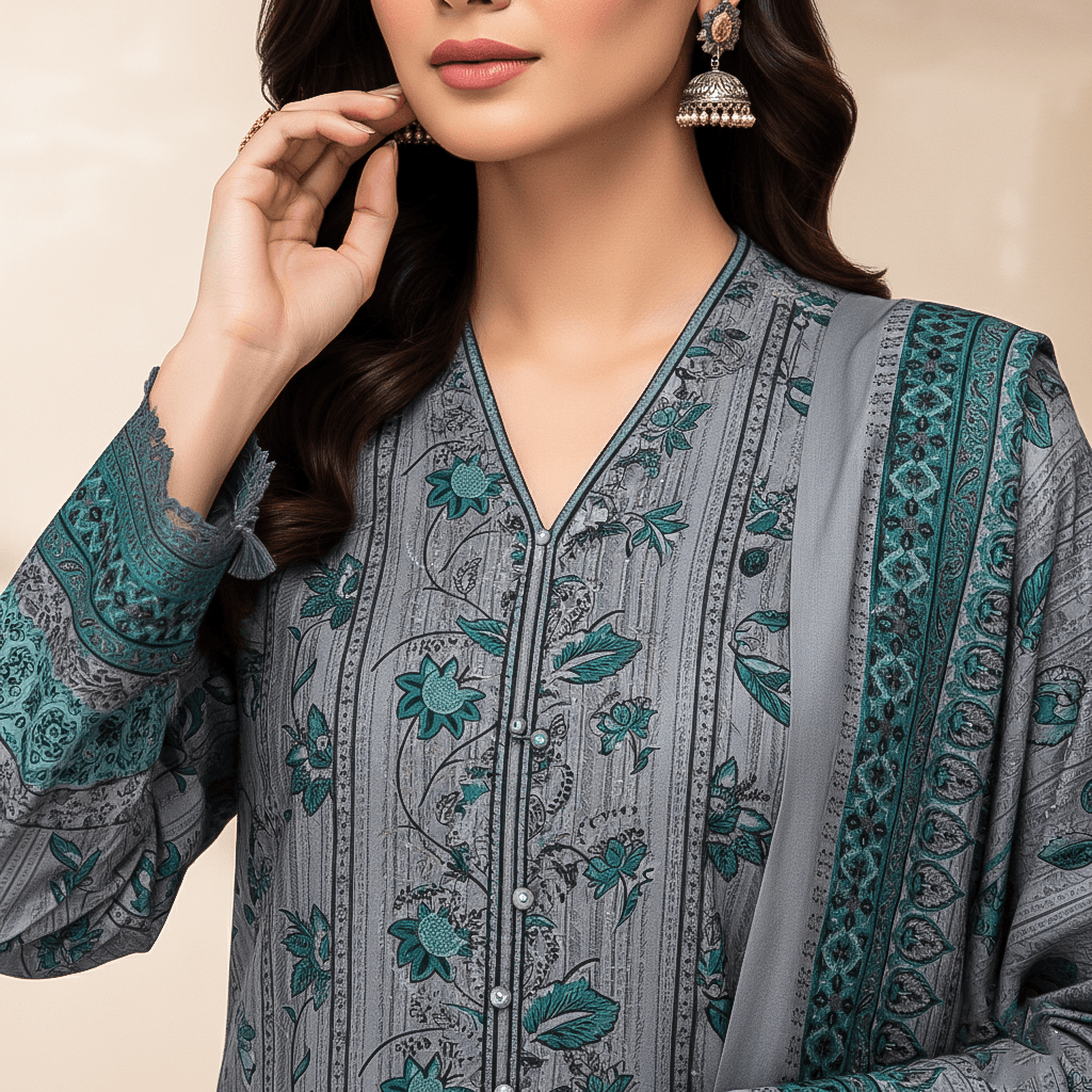 Bin Saeed 3 Piece Printed Cotton Suit | Premium Unstitched Summer Collection 2025
