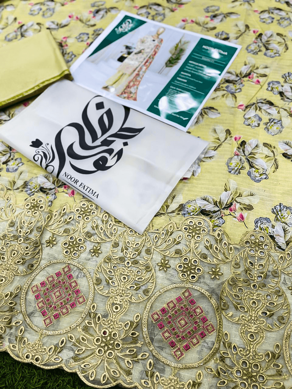Noor E Azal (Noor Fatima) Unstitched 3 Piece Lawn Suit | Digital Printed Embroidered Dress