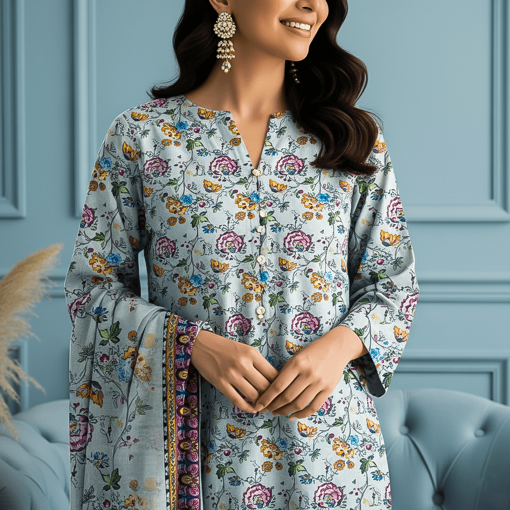 Premium Fine Khaddar Digital Printed 3PC Suit | Premium Winter Collection 2025