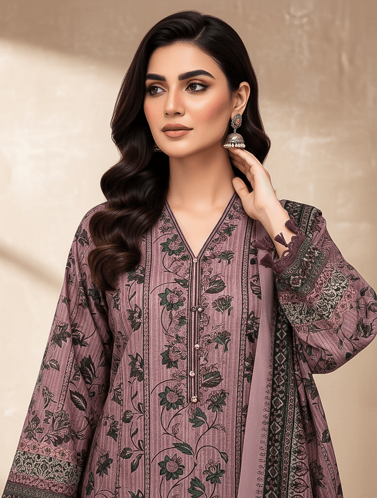 Bin Saeed 3 Piece Printed Cotton Suit | Premium Unstitched Summer Collection 2025