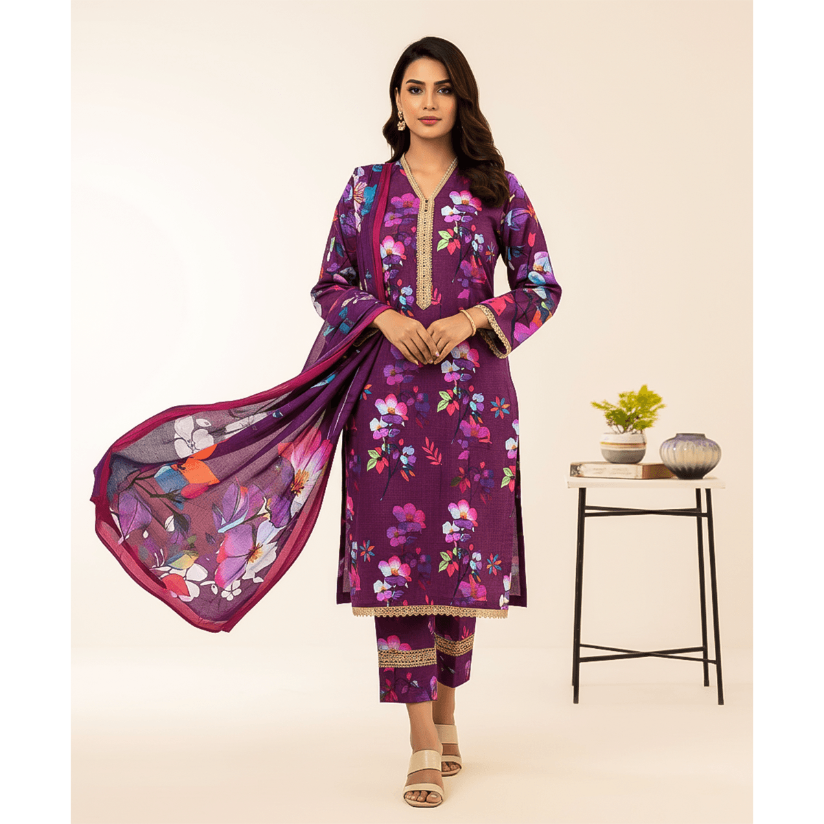 Khadar Digital Print 3-Piece Unstitched Suit | Premium Winter Collection - JIYA's FASHION