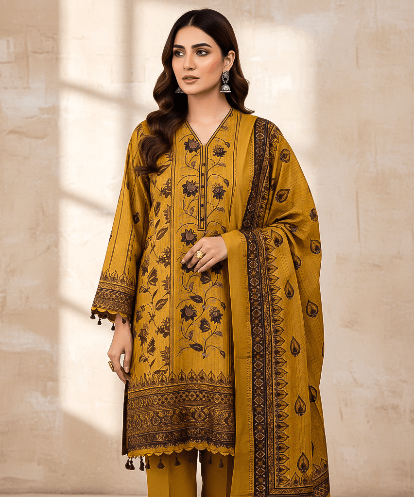 Bin Saeed 3 Piece Printed Cotton Suit | Premium Unstitched Summer Collection 2025