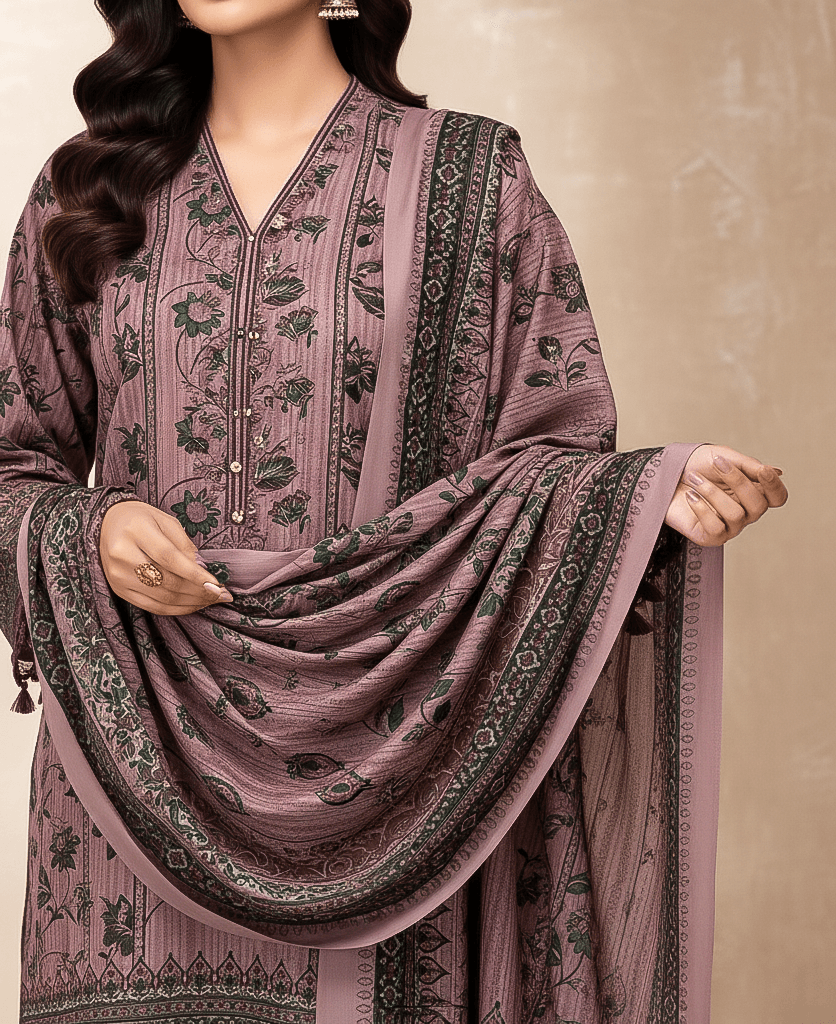 Bin Saeed 3 Piece Printed Cotton Suit | Premium Unstitched Summer Collection 2025