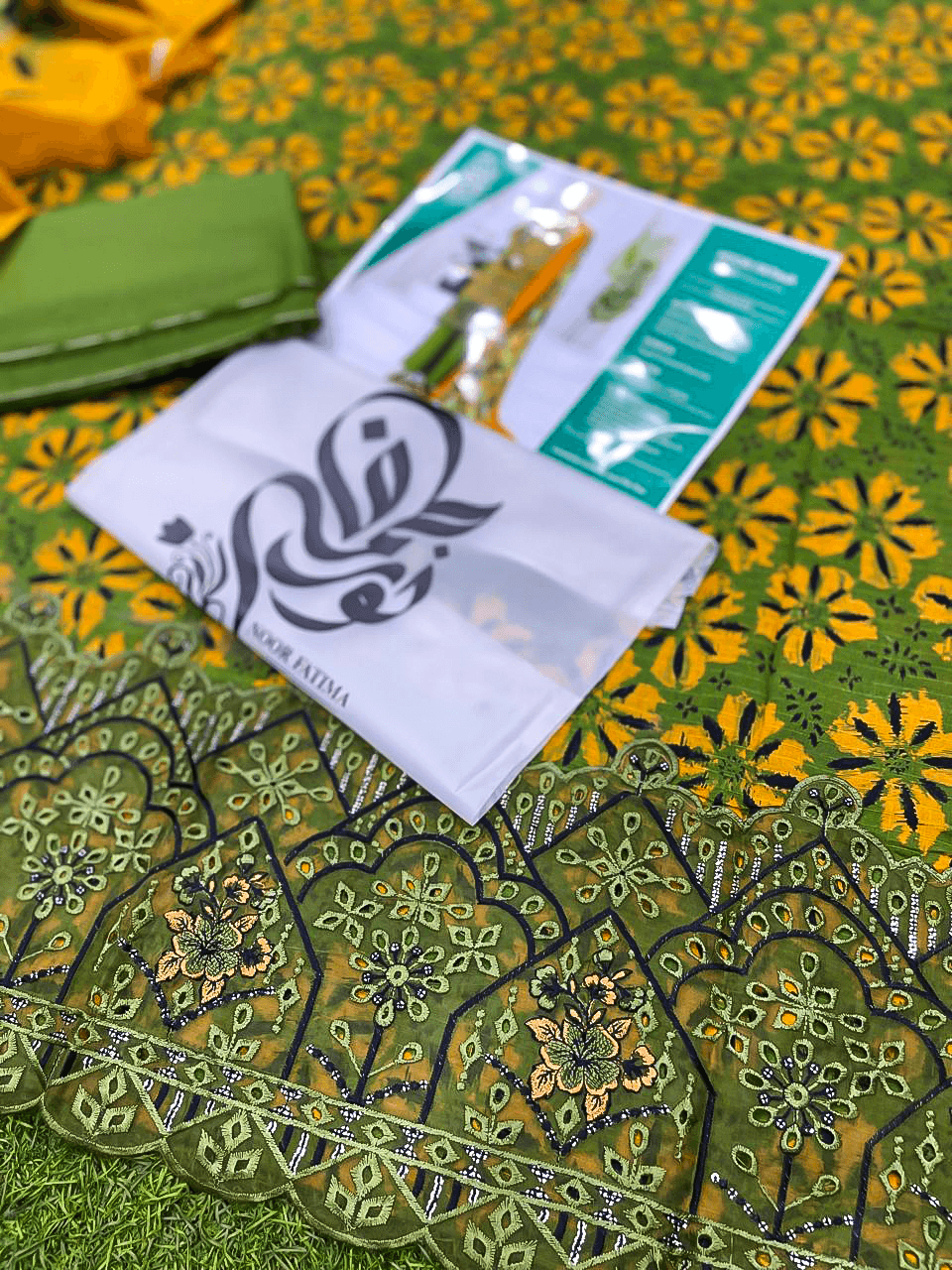 Noor E Azal (Noor Fatima) Unstitched 3 Piece Lawn Suit | Digital Printed Embroidered Dress