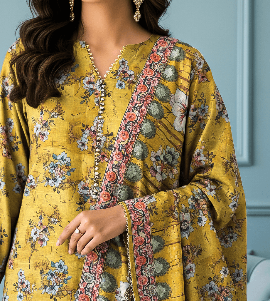 Premium Fine Khaddar Digital Printed 3PC Suit | Premium Winter Collection 2025