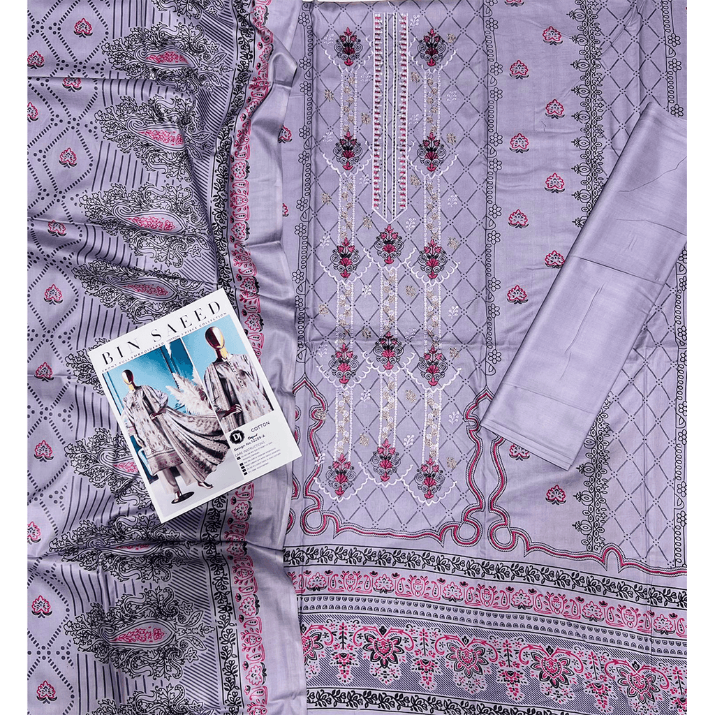 Bin Saeed 3 Piece Printed Cotton | Premium Unstitched Summer Collection 2025