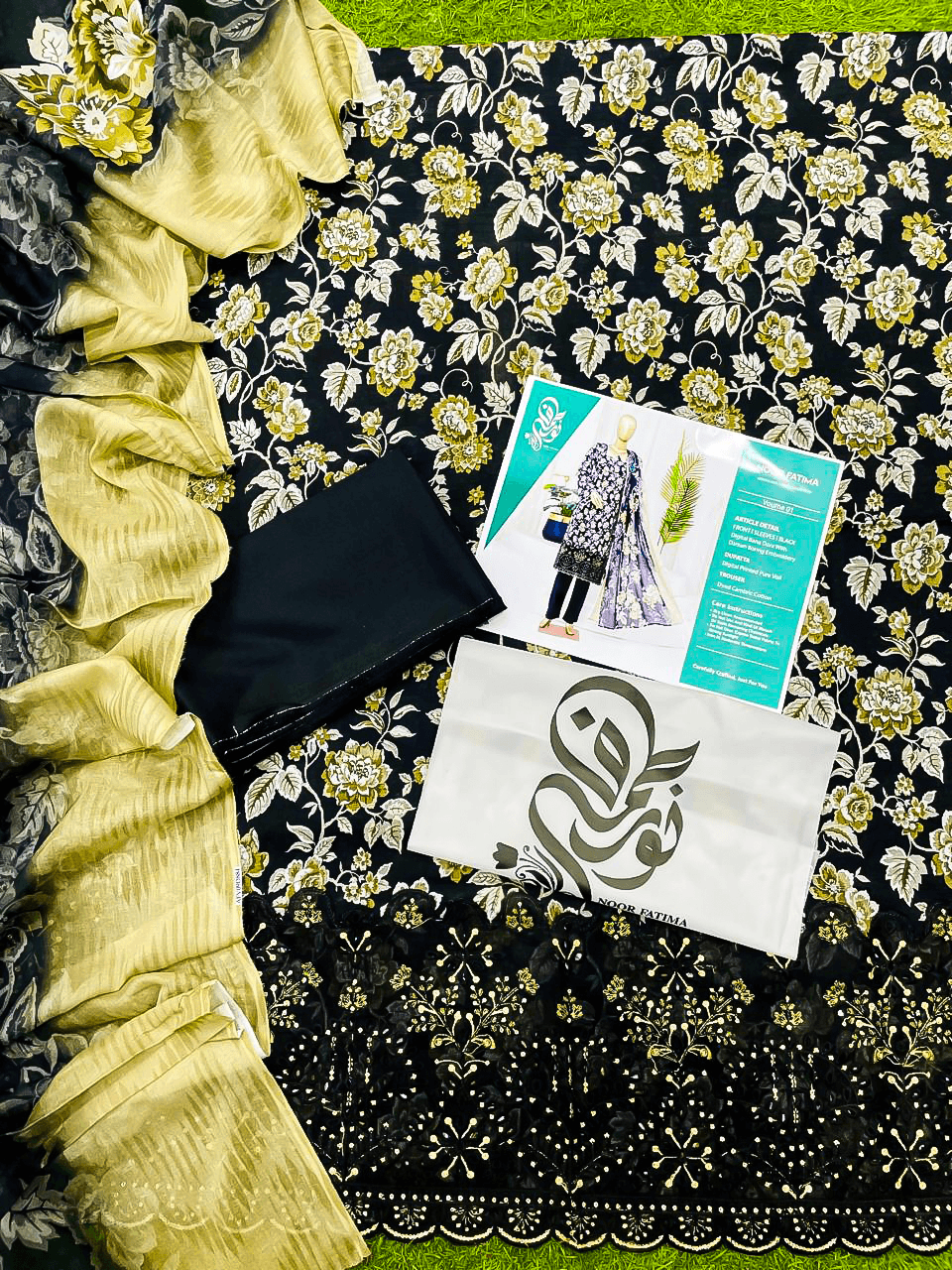 Noor E Azal (Noor Fatima) Unstitched 3 Piece Lawn Suit | Digital Printed Embroidered Dress