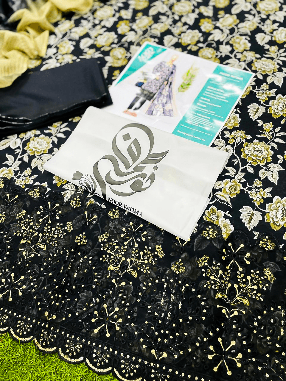 Noor E Azal (Noor Fatima) Unstitched 3 Piece Lawn Suit | Digital Printed Embroidered Dress
