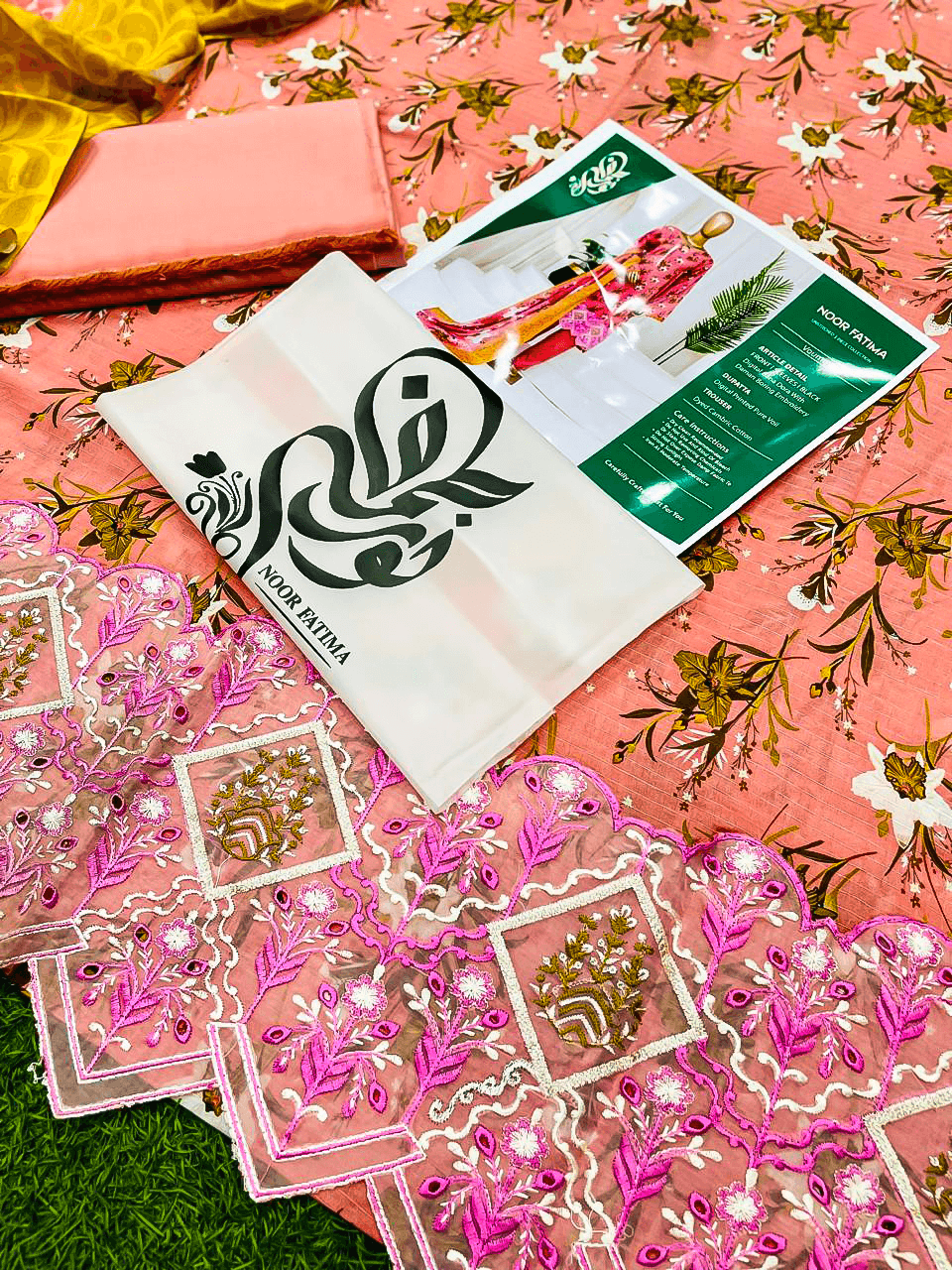 Noor E Azal (Noor Fatima) Unstitched 3 Piece Lawn Suit | Digital Printed Embroidered Dress