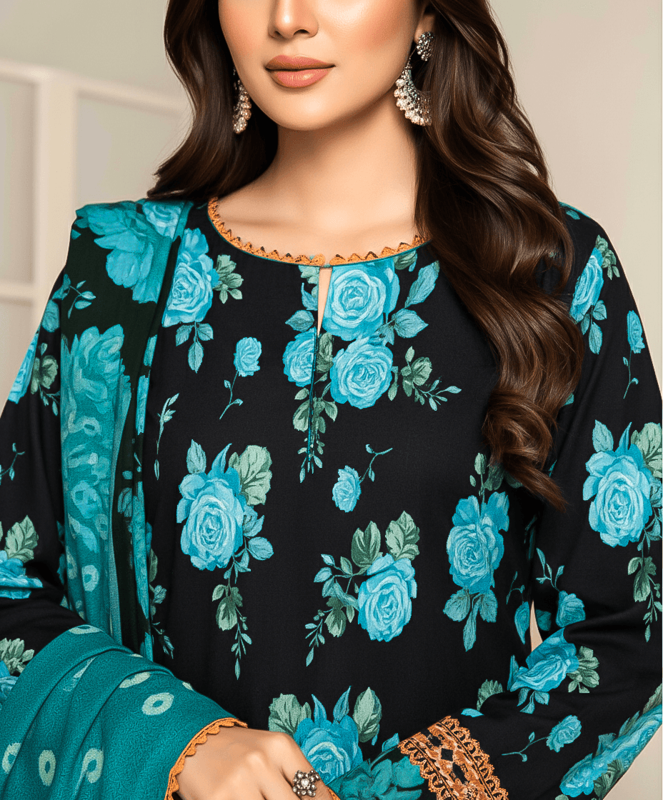 Bareeze Digital Khaddar 3 Piece Suit | Premium Women's Winter Collection 2025