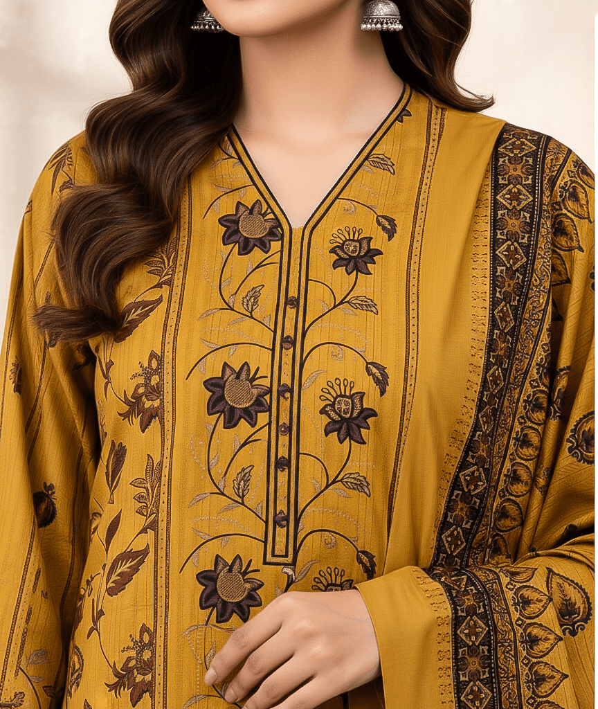Bin Saeed 3 Piece Printed Cotton Suit | Premium Unstitched Summer Collection 2025
