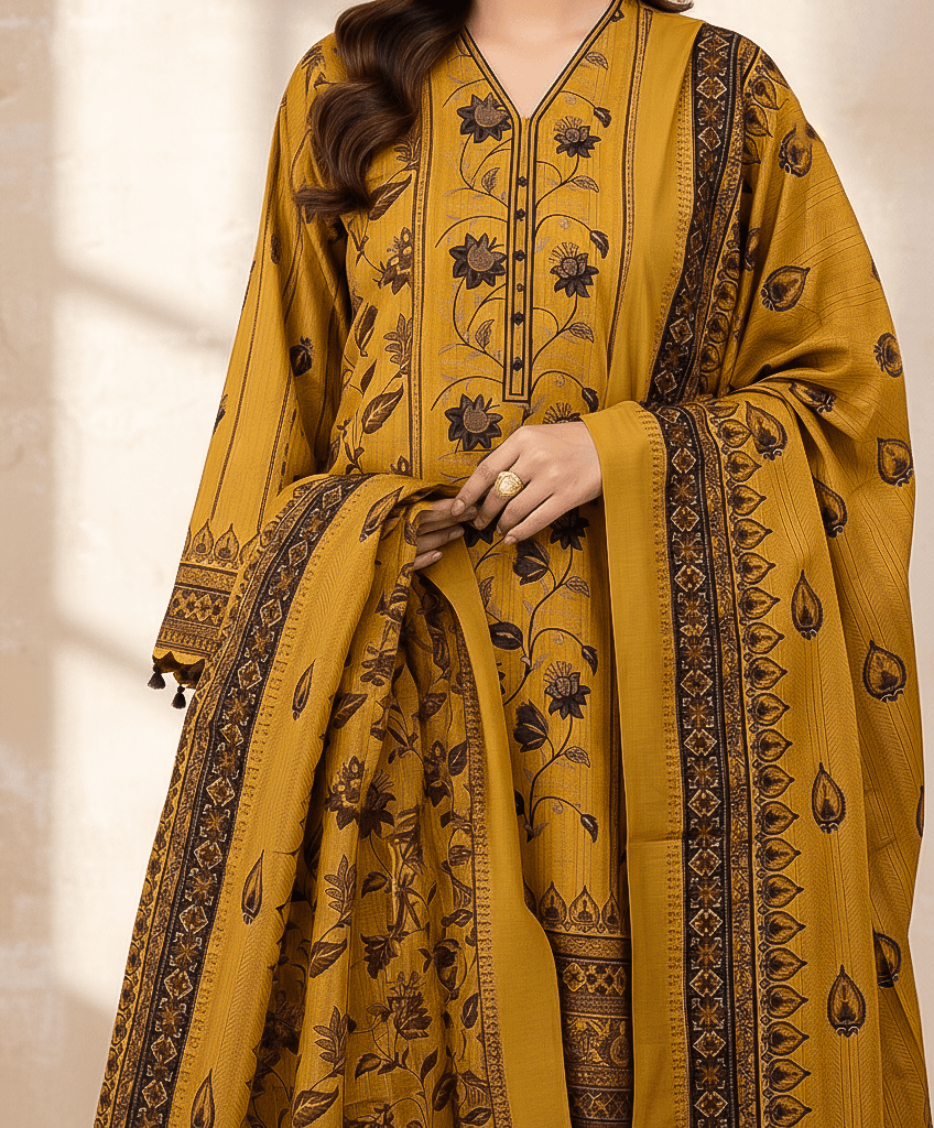 Bin Saeed 3 Piece Printed Cotton Suit | Premium Unstitched Summer Collection 2025