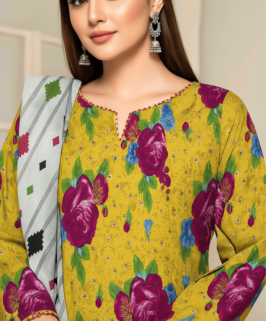 Bareeze Digital Khaddar 3 Piece Suit | Premium Women's Winter Collection 2025