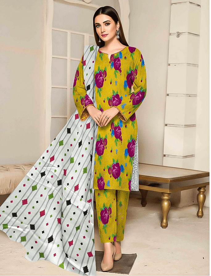 Bareeze Digital Khaddar 3 Piece Suit | Premium Women's Winter Collection 2025