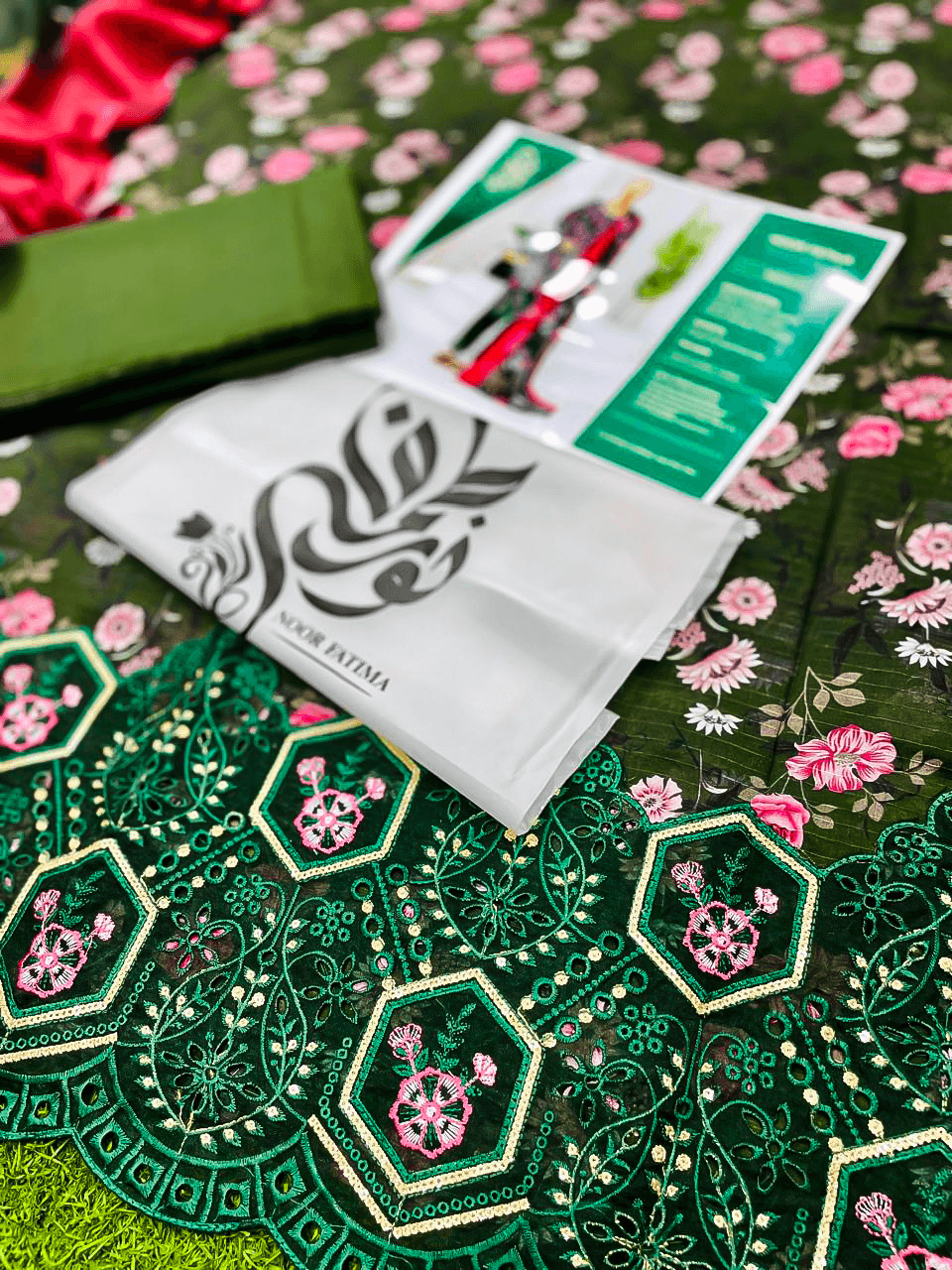 Noor E Azal (Noor Fatima) Unstitched 3 Piece Lawn Suit | Digital Printed Embroidered Dress
