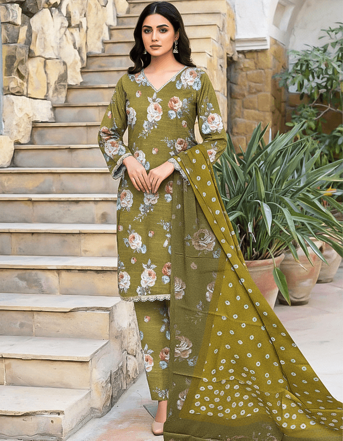 Bareeze Digital Khaddar 3 Piece Suit | Premium Women's Winter Collection 2025