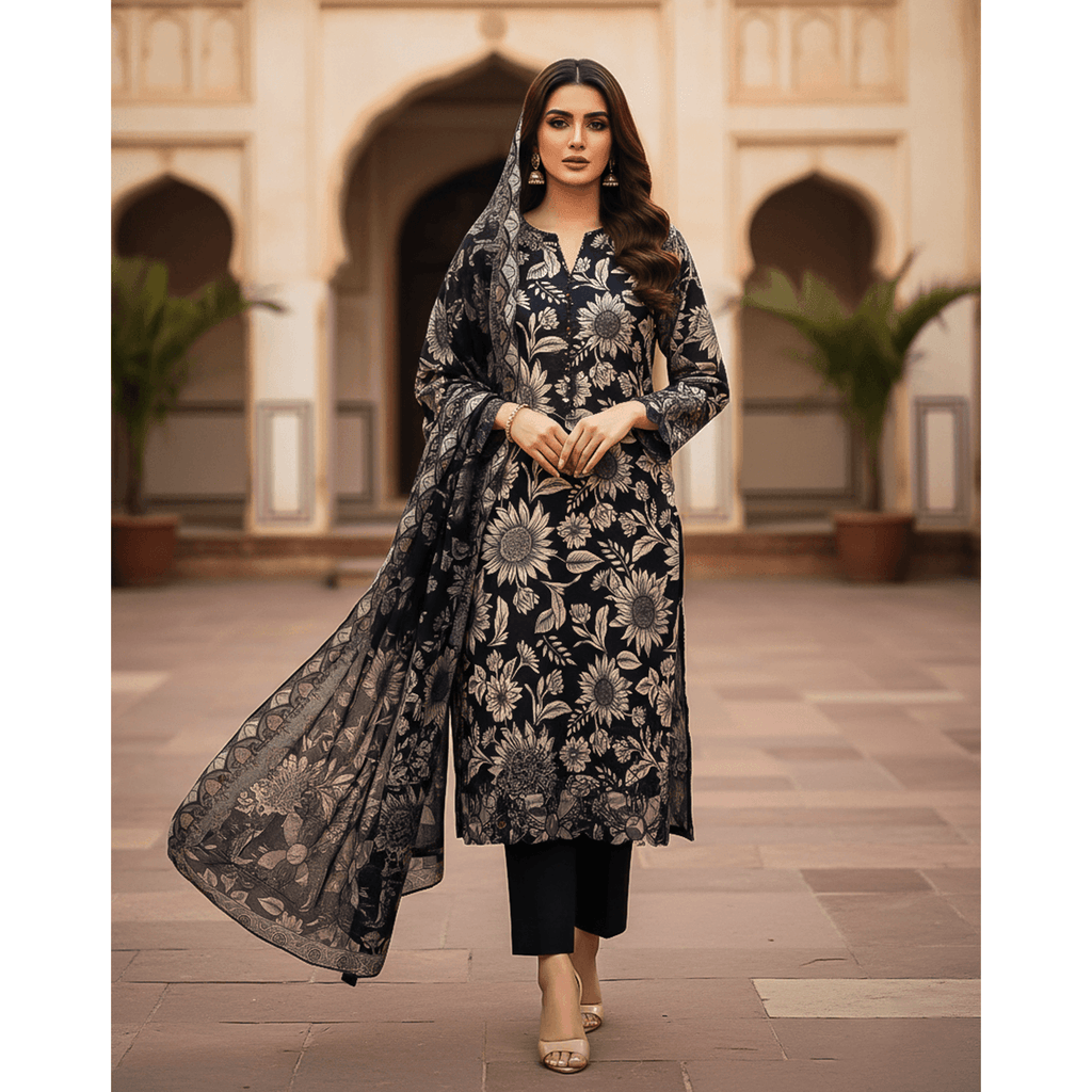 BIN SAEED 3 Piece Embroidered Cotton Suit – Kastori Series| Premium Women's Collection