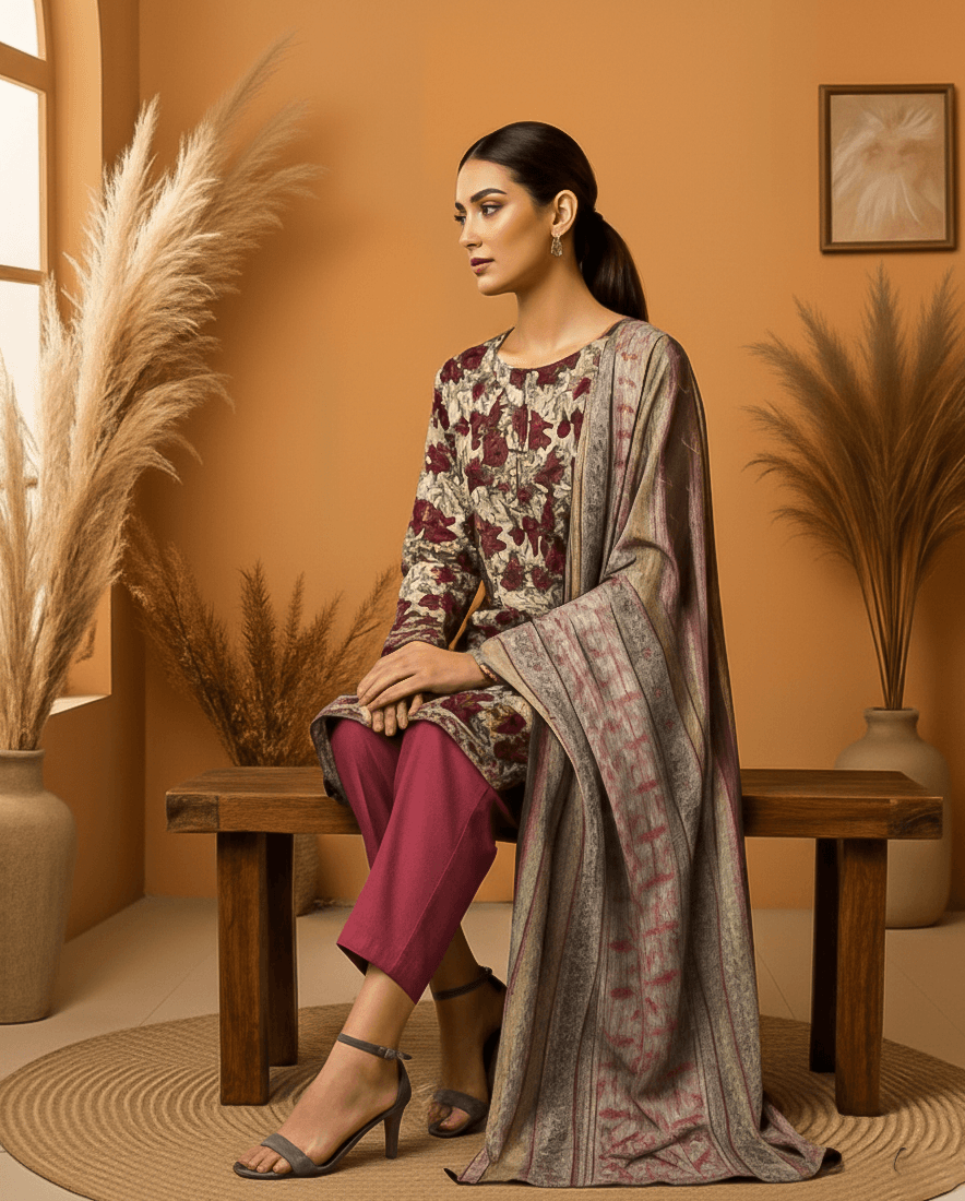 Bin Saeed Luxury Lawn 3-Piece Suit | Premium Women's Collection