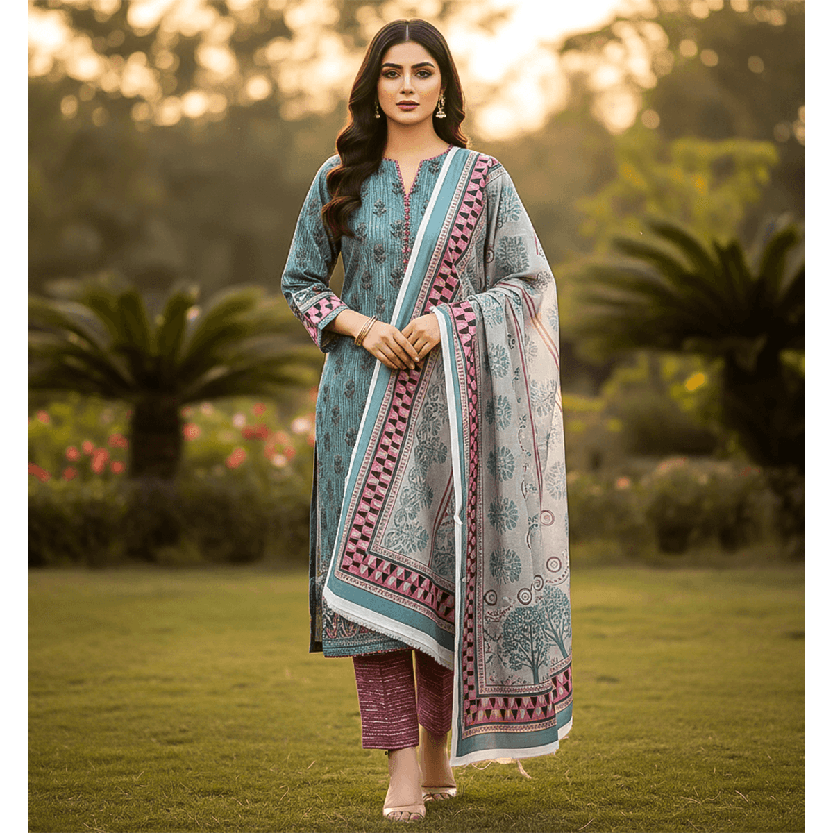 ZESH 3 Piece Printed Lawn Suit – Coco Series | Premium Women's Collection