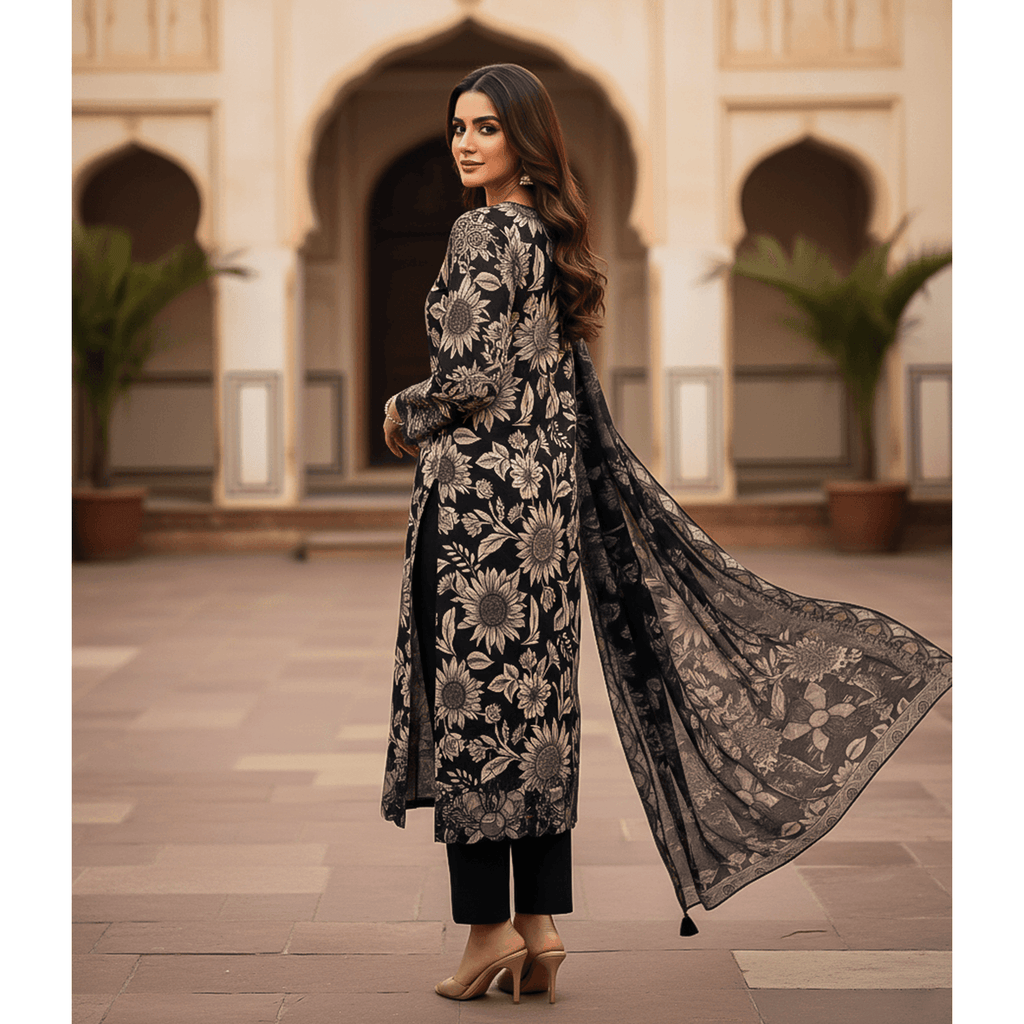 BIN SAEED 3 Piece Embroidered Cotton Suit – Kastori Series| Premium Women's Collection