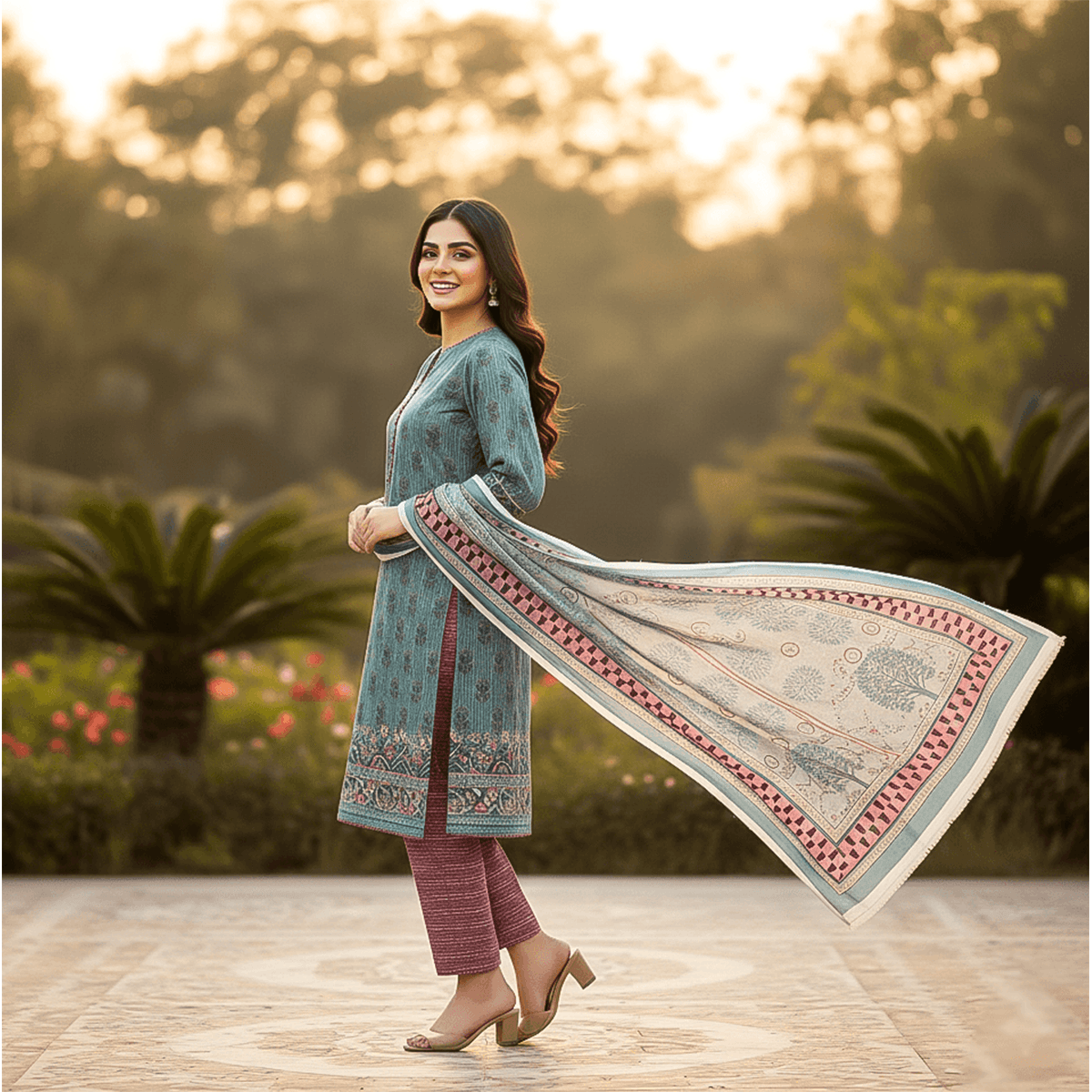ZESH 3 Piece Printed Lawn Suit – Coco Series | Premium Women's Collection