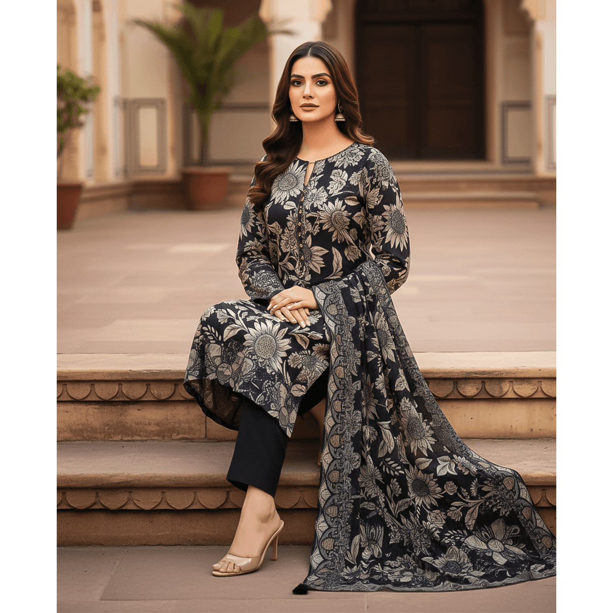 BIN SAEED 3 Piece Embroidered Cotton Suit – Kastori Series| Premium Women's Collection