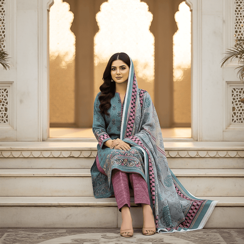 ZESH 3 Piece Printed Lawn Suit – Coco Series | Premium Women's Collection